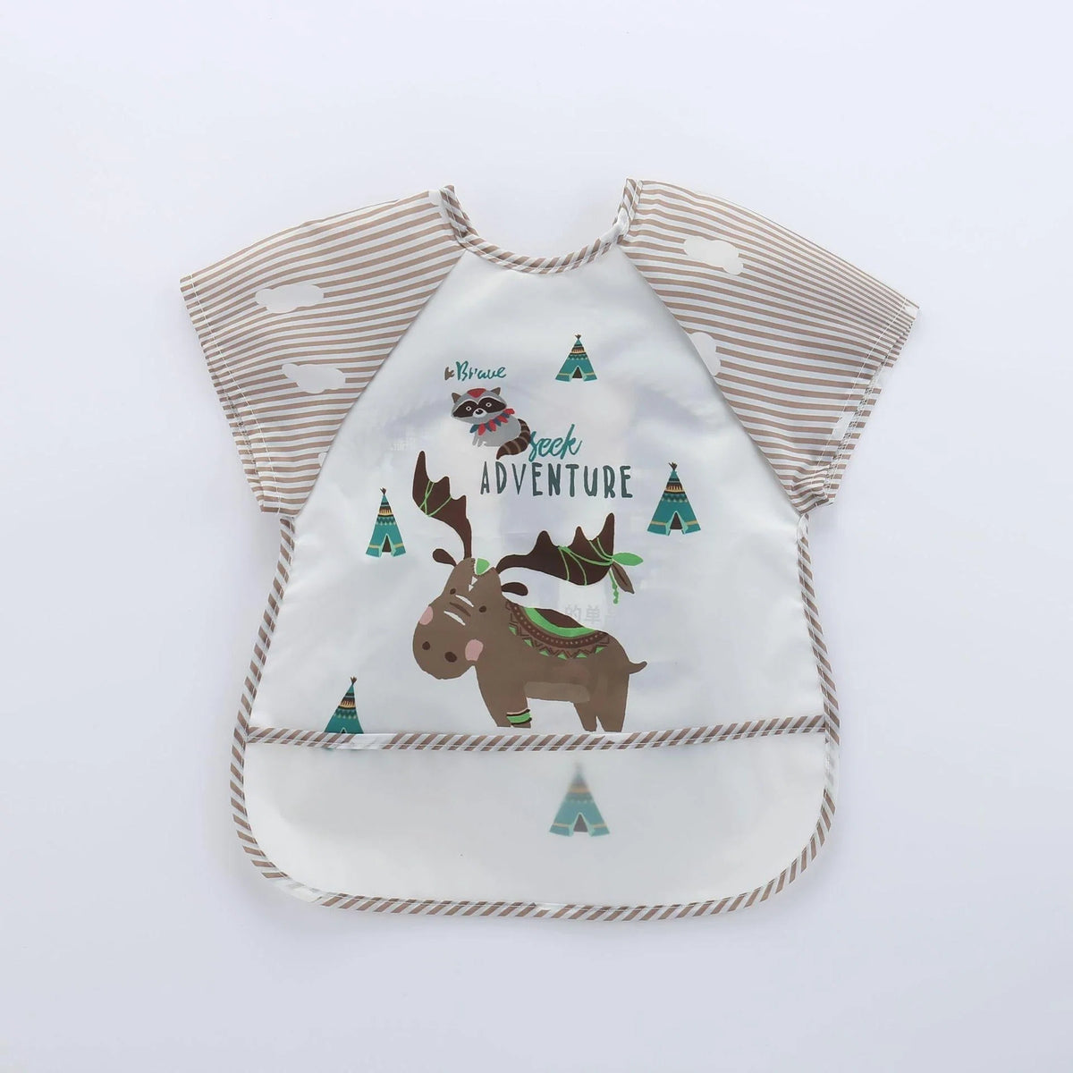 Baby Bib Long-Sleeve Waterproof Adjustable Tie Closure