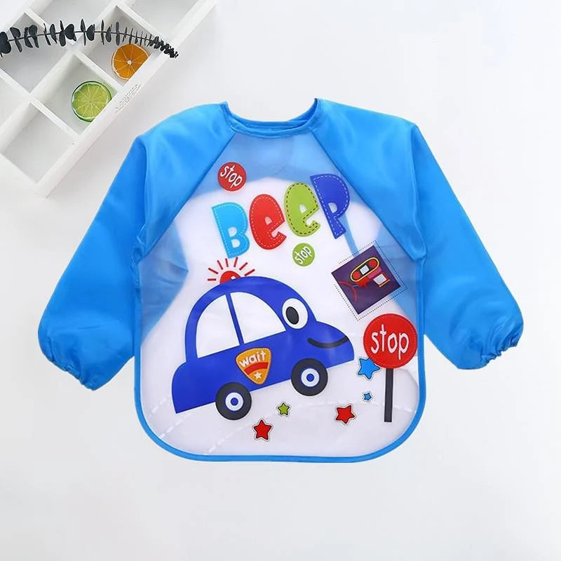 Baby Bib Long-Sleeve Waterproof Adjustable Tie Closure