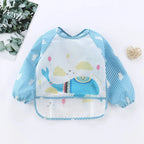 Baby Bib Long-Sleeve Waterproof Adjustable Tie Closure