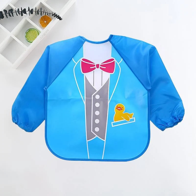 Baby Bib Long-Sleeve Waterproof Adjustable Tie Closure