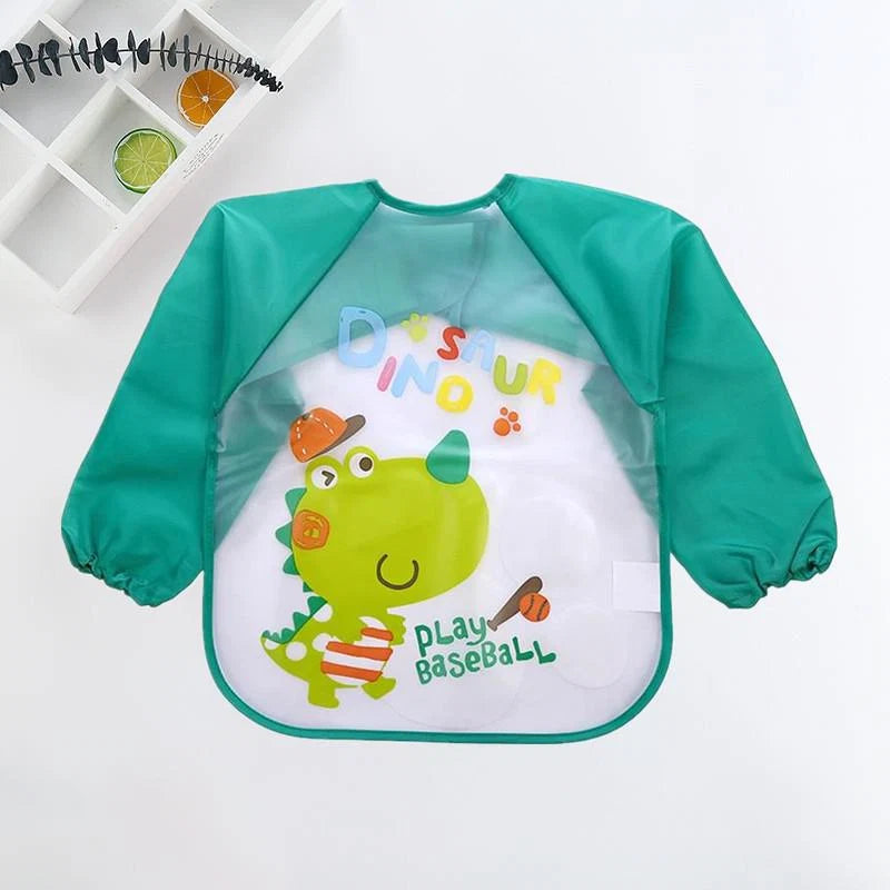 Baby Bib Long-Sleeve Waterproof Adjustable Tie Closure