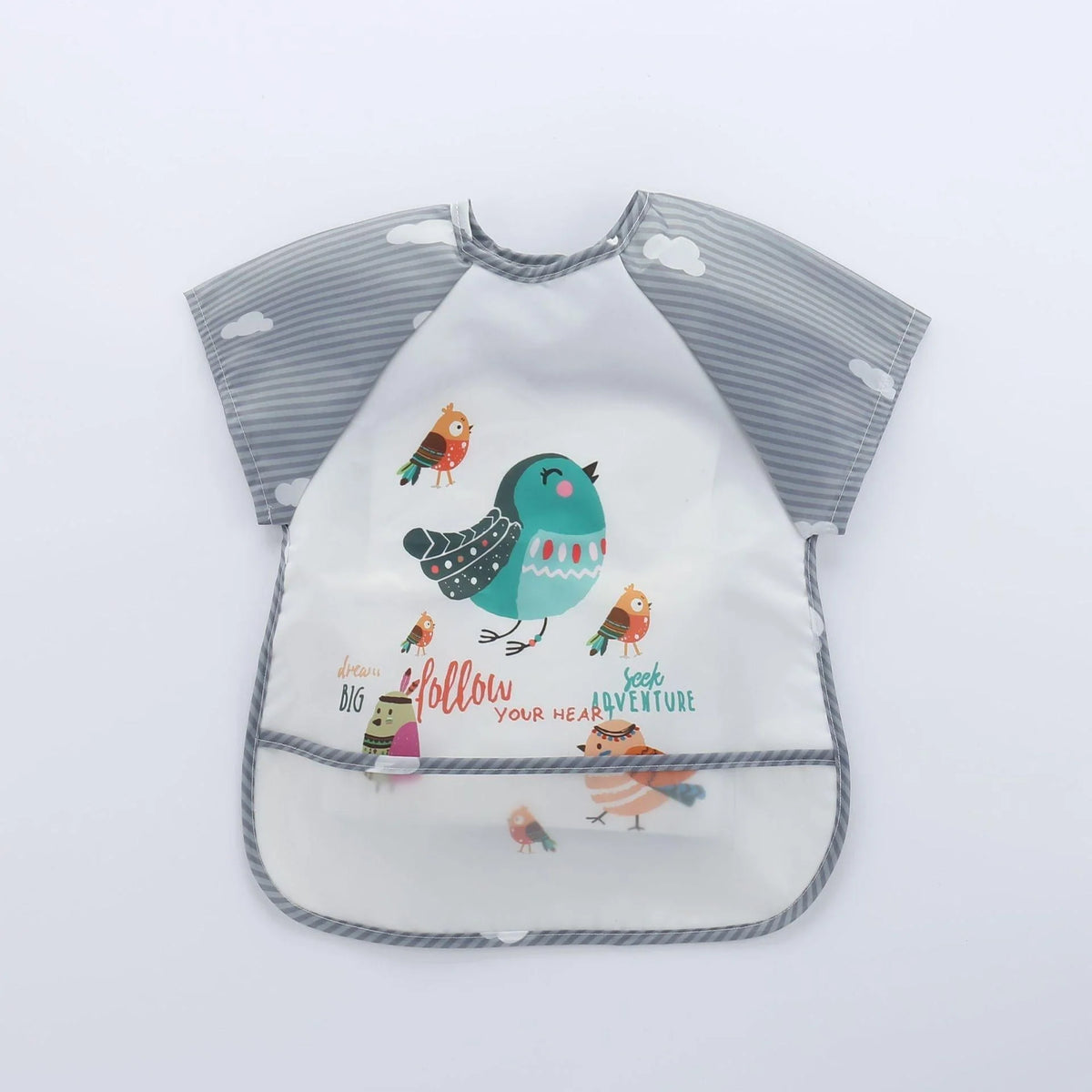 Baby Bib Long-Sleeve Waterproof Adjustable Tie Closure