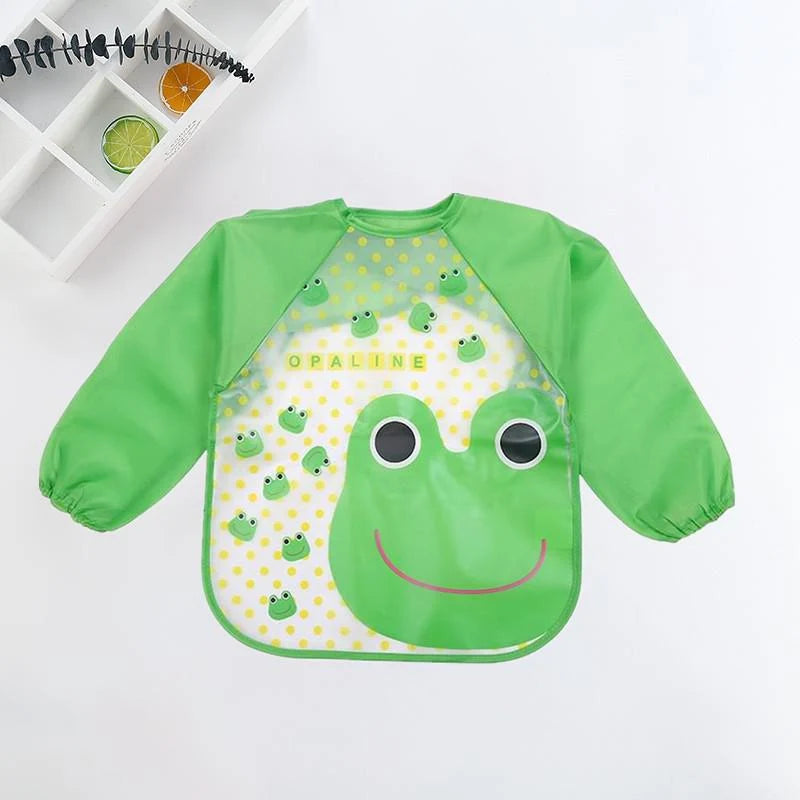 Baby Bib Long-Sleeve Waterproof Adjustable Tie Closure