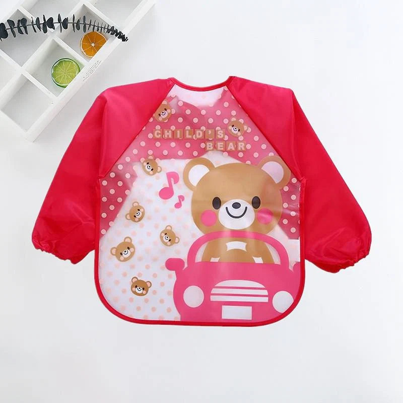 Baby Bib Long-Sleeve Waterproof Adjustable Tie Closure