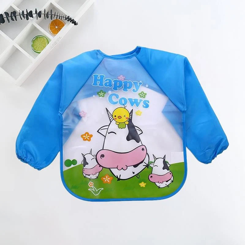 Baby Bib Long-Sleeve Waterproof Adjustable Tie Closure