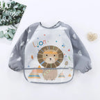 Baby Bib Overall Waterproof Long-Sleeve Easy-Clean