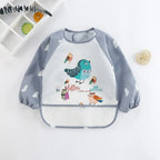 Baby Bib Overall Waterproof Long-Sleeve Easy-Clean