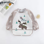 Baby Bib Overall Waterproof Long-Sleeve Easy-Clean