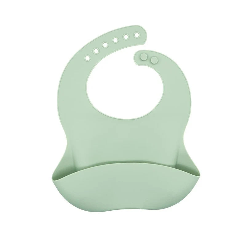 Baby Bib Waterproof Silicone Adjustable Closure Animal Print