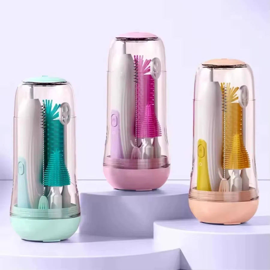Baby Bottle Brush Electric Rotating Food Grade Silicone Waterproof
