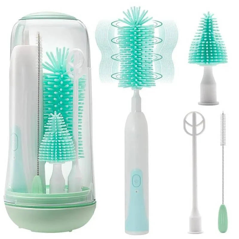 Baby Bottle Brush Electric Rotating Food Grade Silicone Waterproof