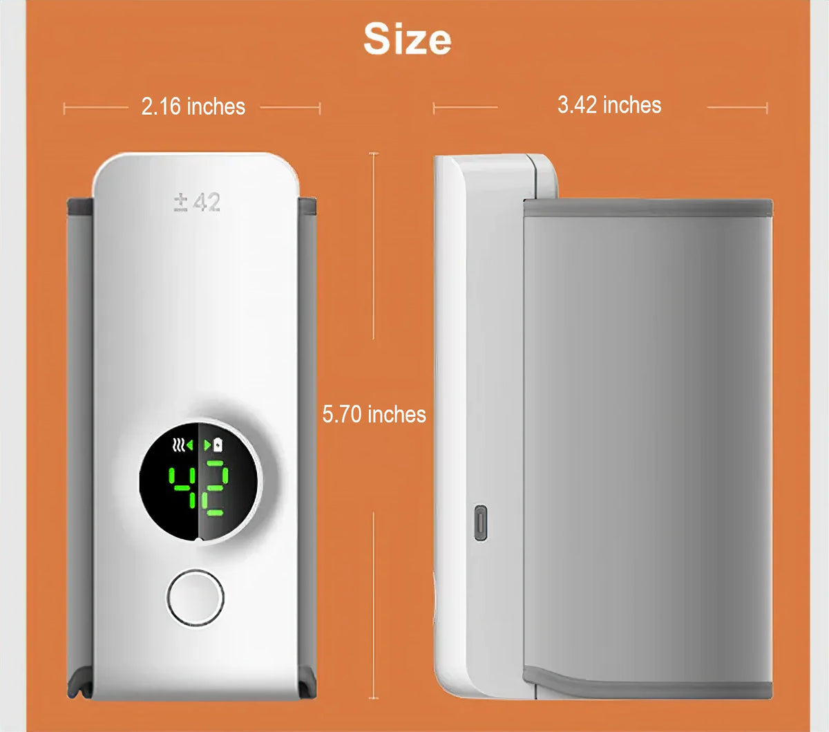 Baby Bottle Warmer Portable Rechargeable Digital Display Adjustable Temp