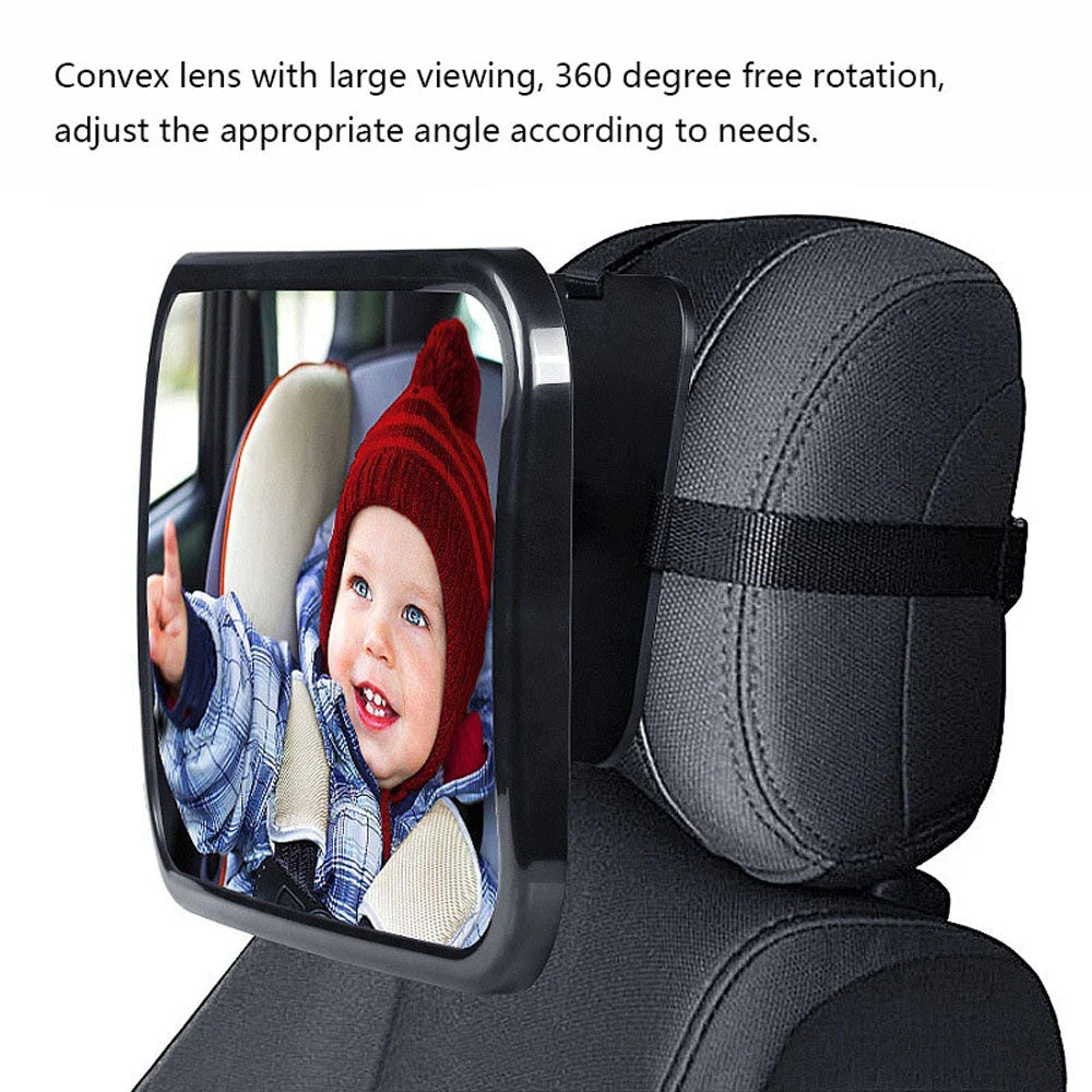 Baby Car Mirror 360° Rotating Shatterproof Tool-Free Install