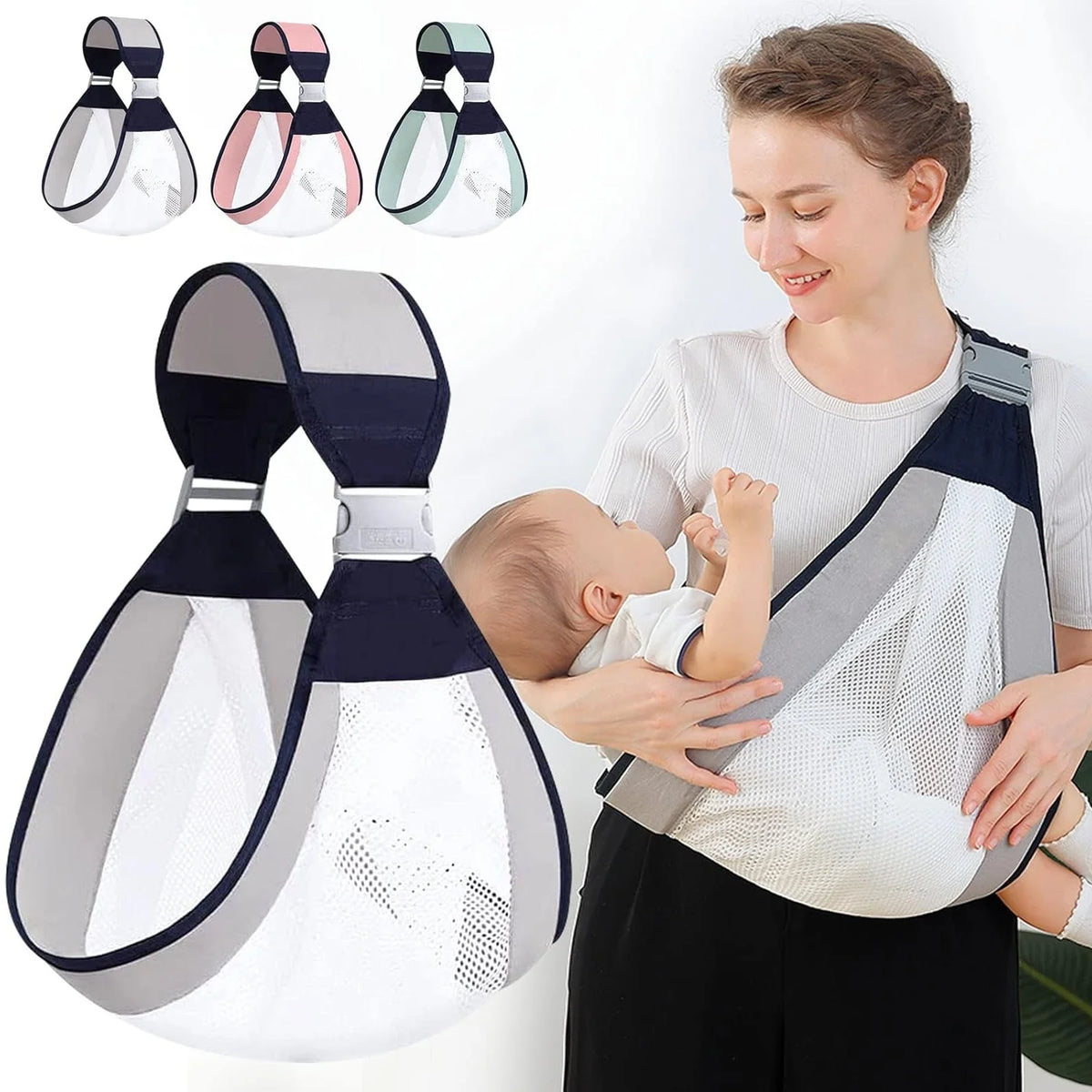 Baby Carrier Wrap Breathable Mesh Padded Straps Adjustable Fit