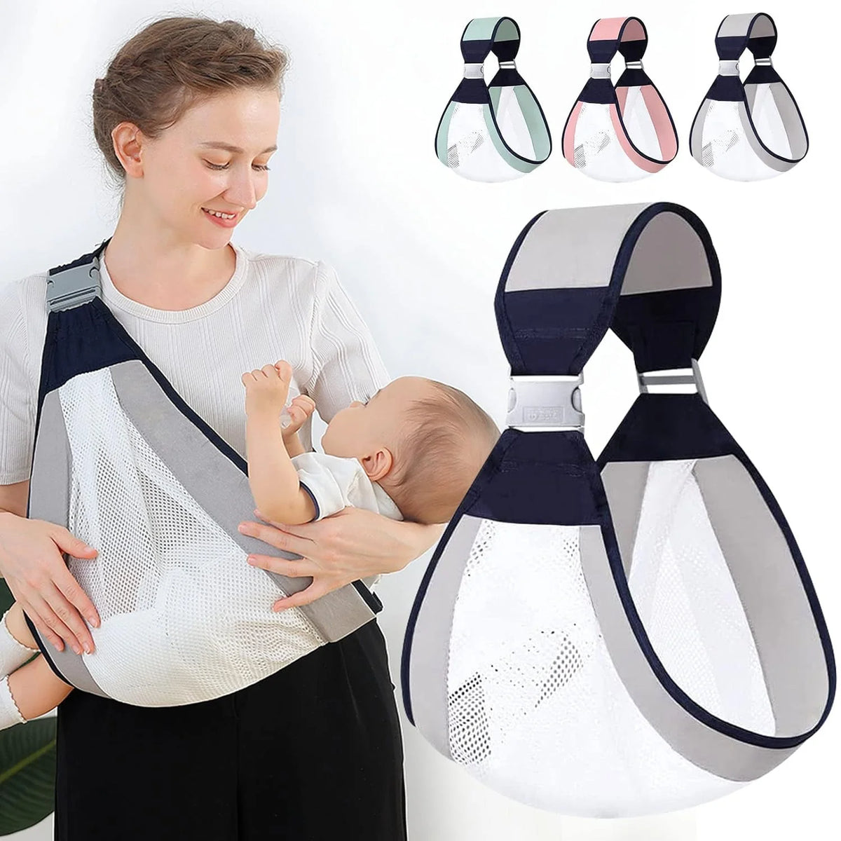 Baby Carrier Wrap Breathable Mesh Padded Straps Adjustable Fit