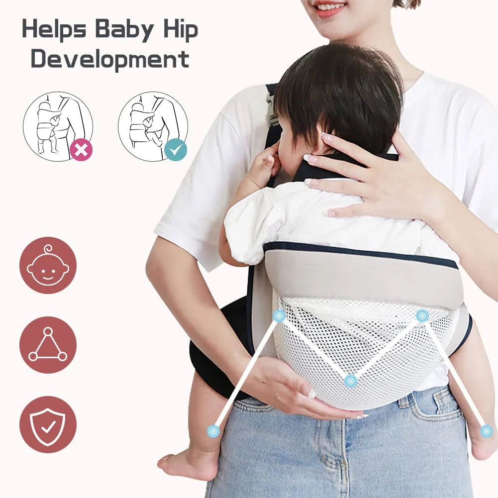 Baby Carrier Wrap Breathable Mesh Padded Straps Adjustable Fit