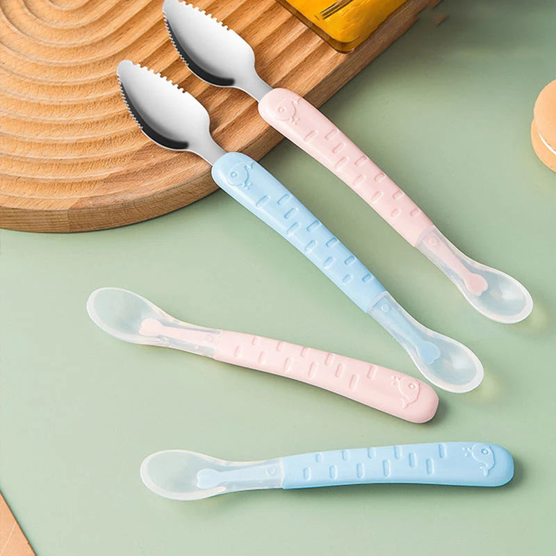 Baby Feeding Spoon Dual-Head Silicone BPA-Free