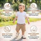 Baby First Walker Shoes Flexible Non-Slip Sole & Adjustable Closure