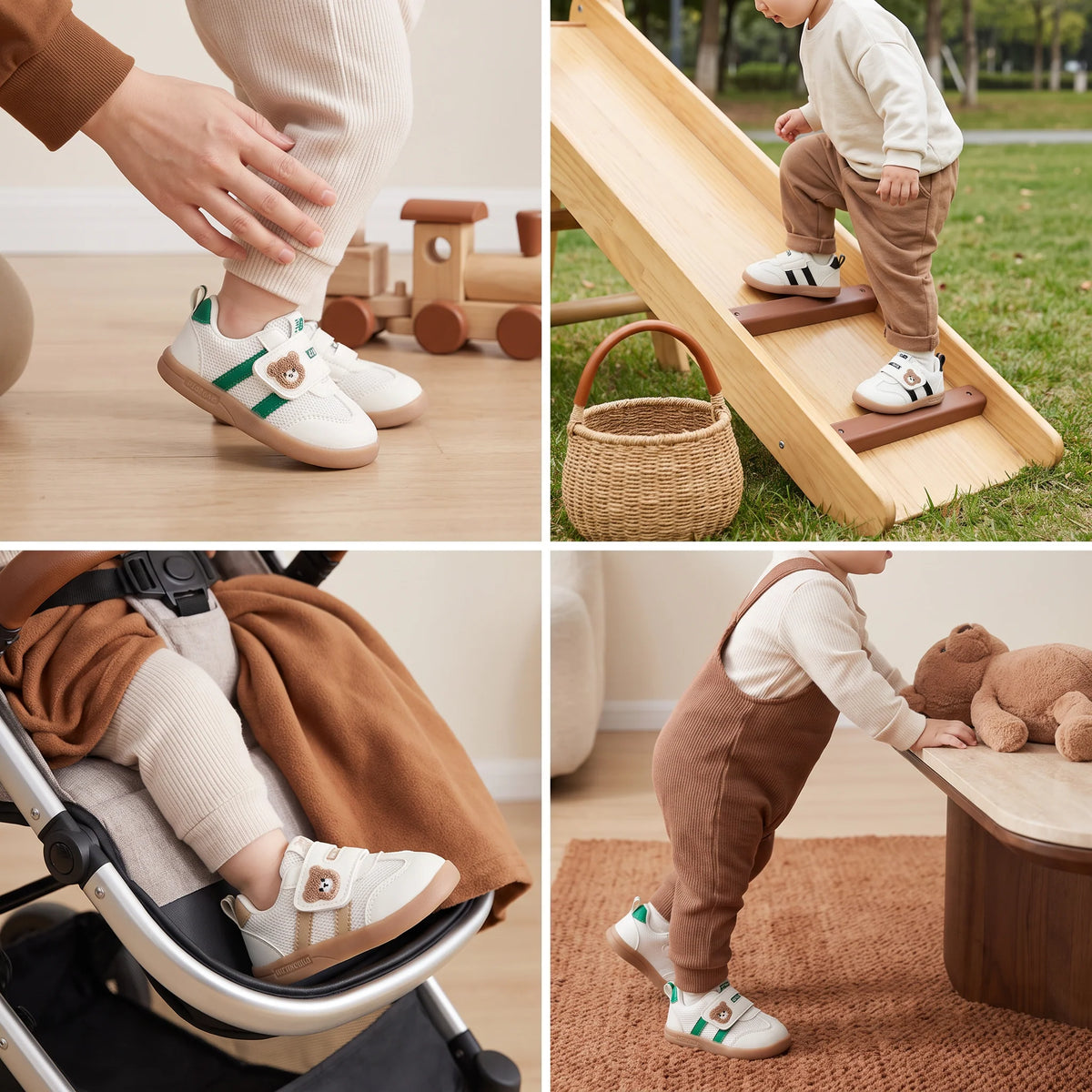 Baby First Walker Shoes Flexible Non-Slip Sole & Adjustable Closure