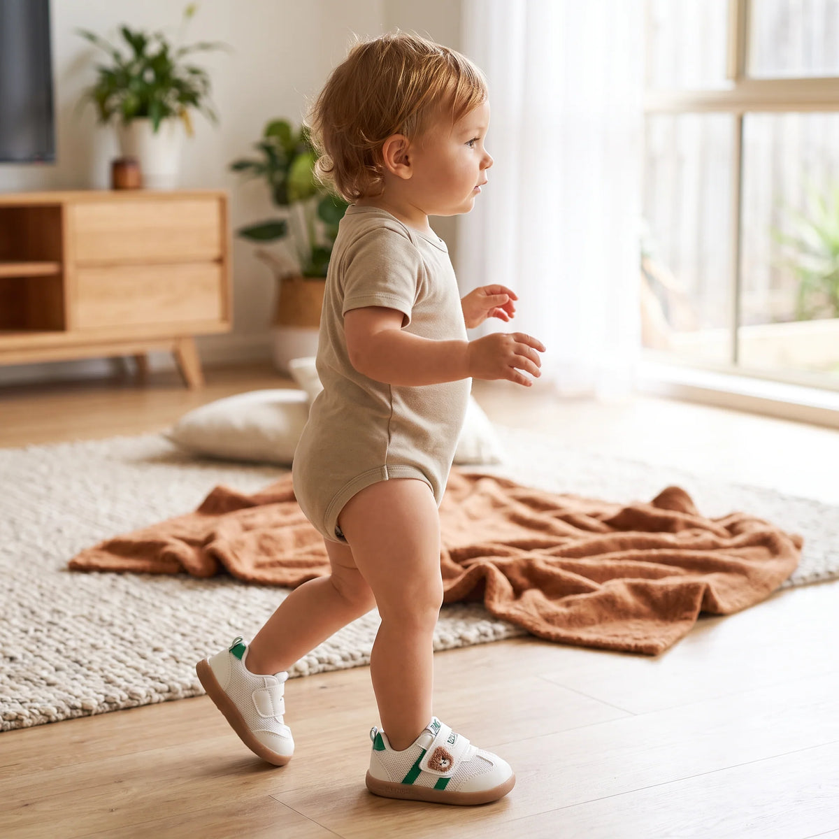 Baby First Walker Shoes Flexible Non-Slip Sole & Adjustable Closure