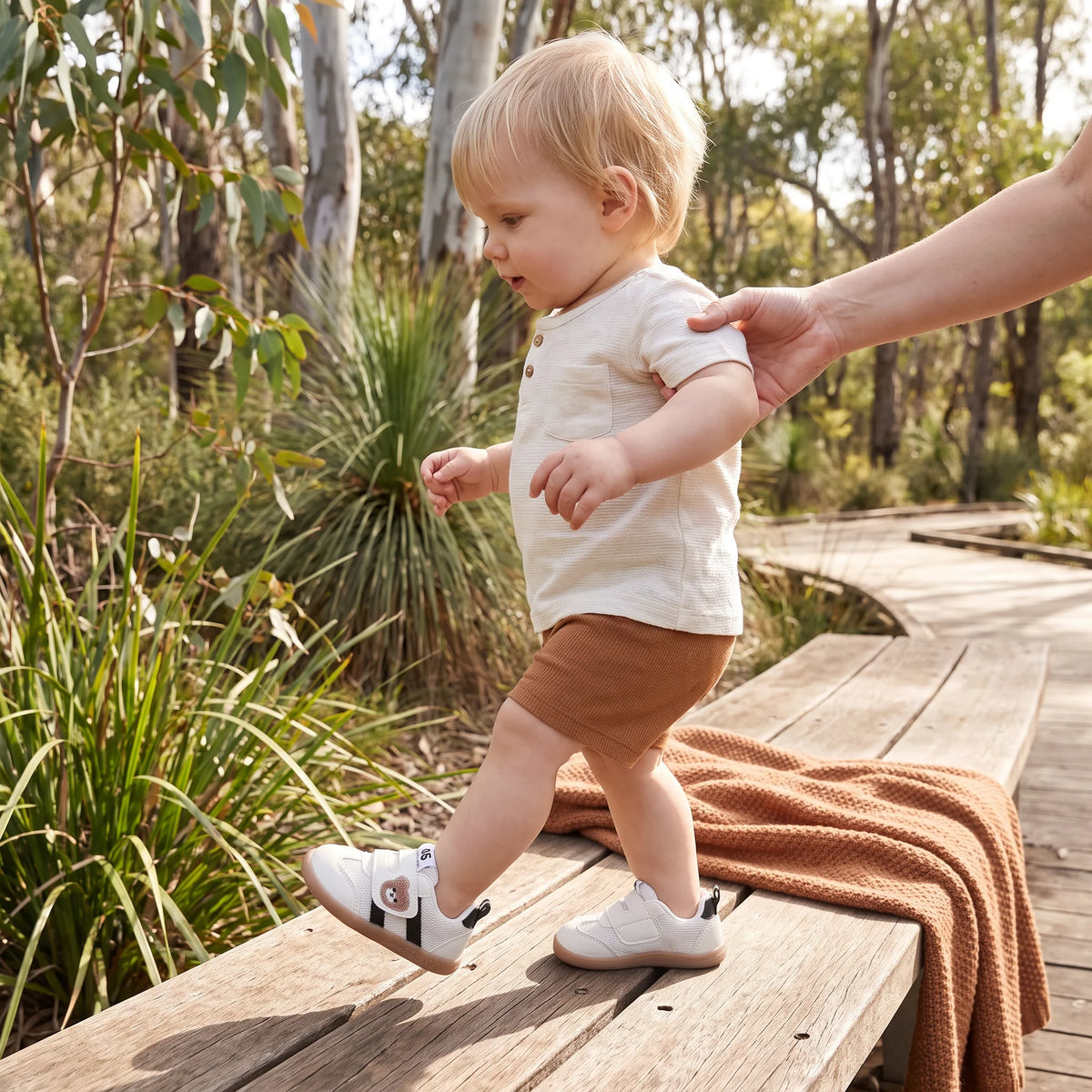 Baby First Walker Shoes Flexible Non-Slip Sole & Adjustable Closure
