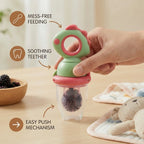 Baby Fruit Feeder Press Plunger Food-Grade Silicone Ergonomic Grip