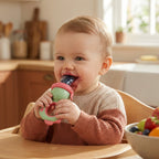 Baby Fruit Feeder Press Plunger Food-Grade Silicone Ergonomic Grip