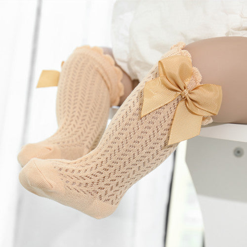 Baby Girl Socks 100% Cotton Large Bow