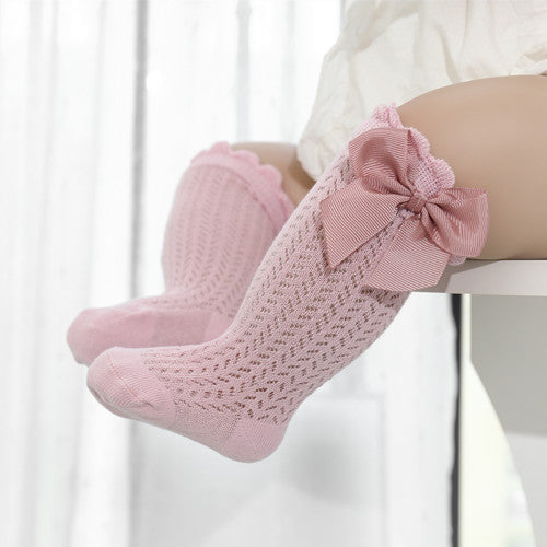 Baby Girl Socks 100% Cotton Large Bow