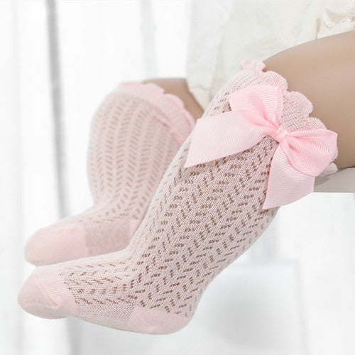 Baby Girl Socks 100% Cotton Large Bow