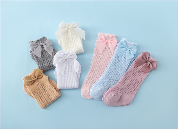 Baby Girl Socks 100% Cotton Large Bow