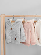 Baby Hoodie Sherpa-Lined 100% Cotton Zip Front