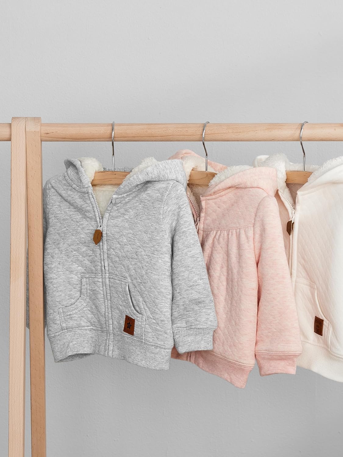 Baby Hoodie Sherpa-Lined 100% Cotton Zip Front