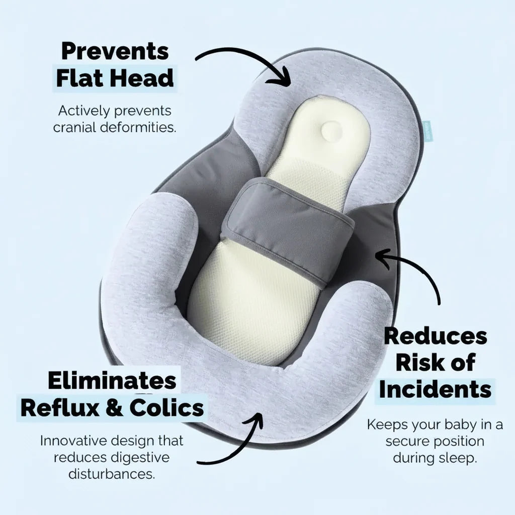 Baby Inclined Bed 10 Degree Anti-Roll Sides