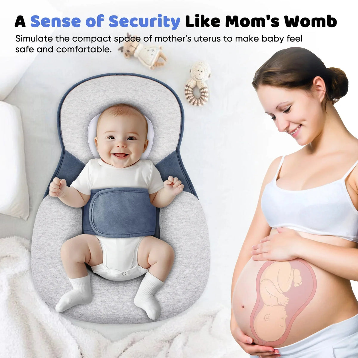 Baby Lounger Anti-Reflux Adjustable Incline Breathable Mesh