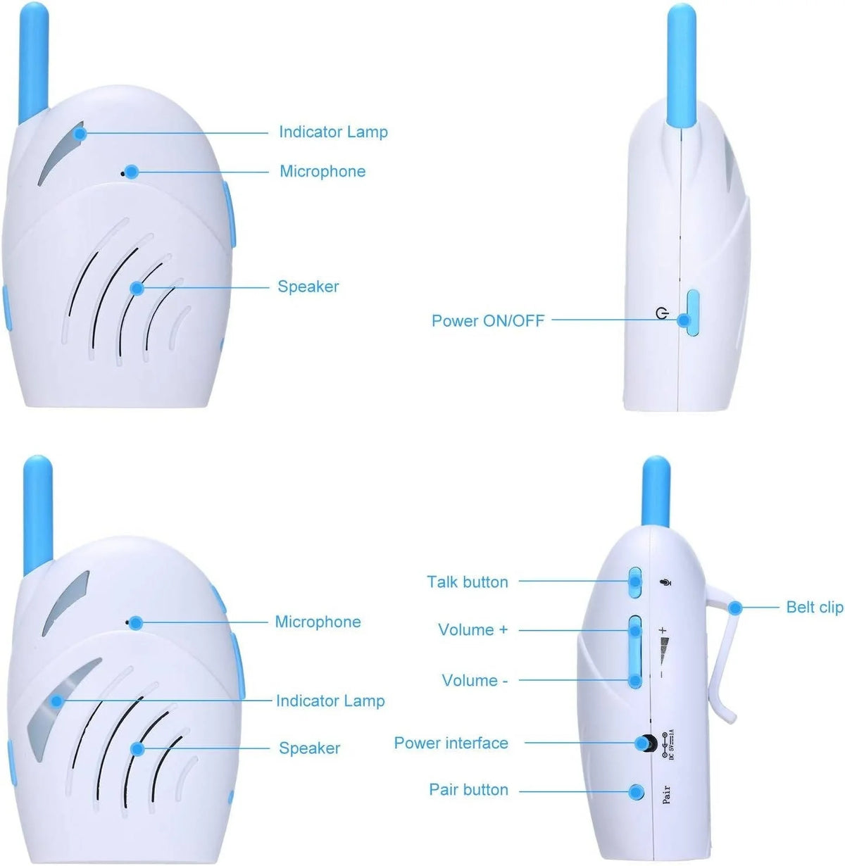 Baby Monitor Two-Way Audio Long Range Portable