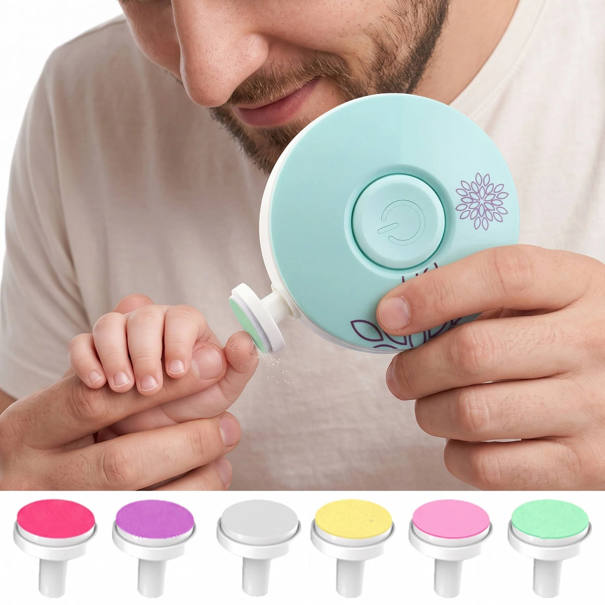 Baby Nail Trimmer Quiet Electric 6 Grinding Heads