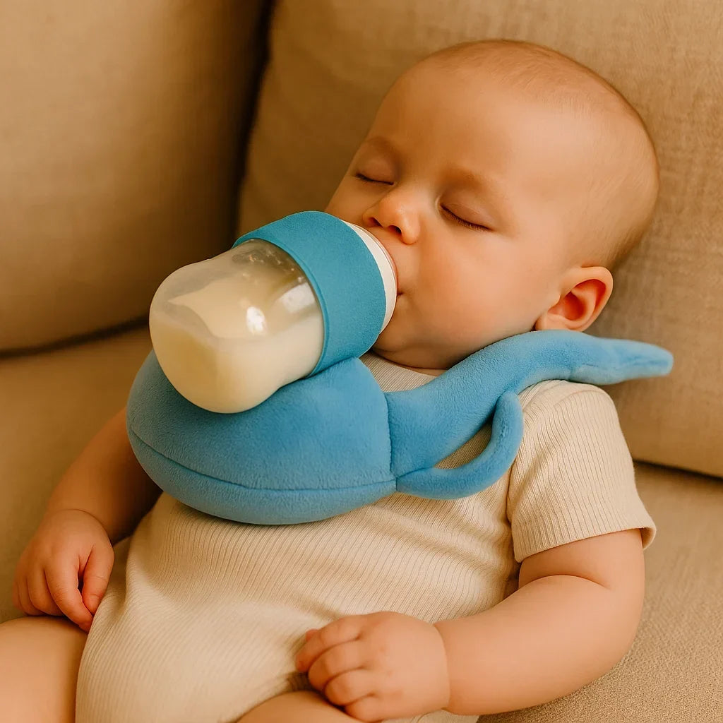 Baby Nursing Pillow Curved Bottle Holder Breathable Mesh