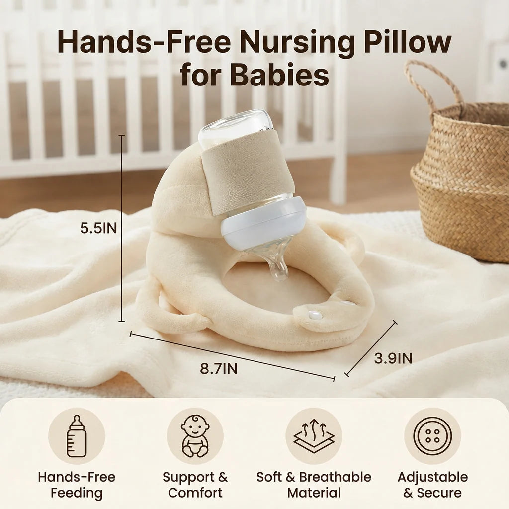 Baby Nursing Pillow Curved Bottle Holder Breathable Mesh