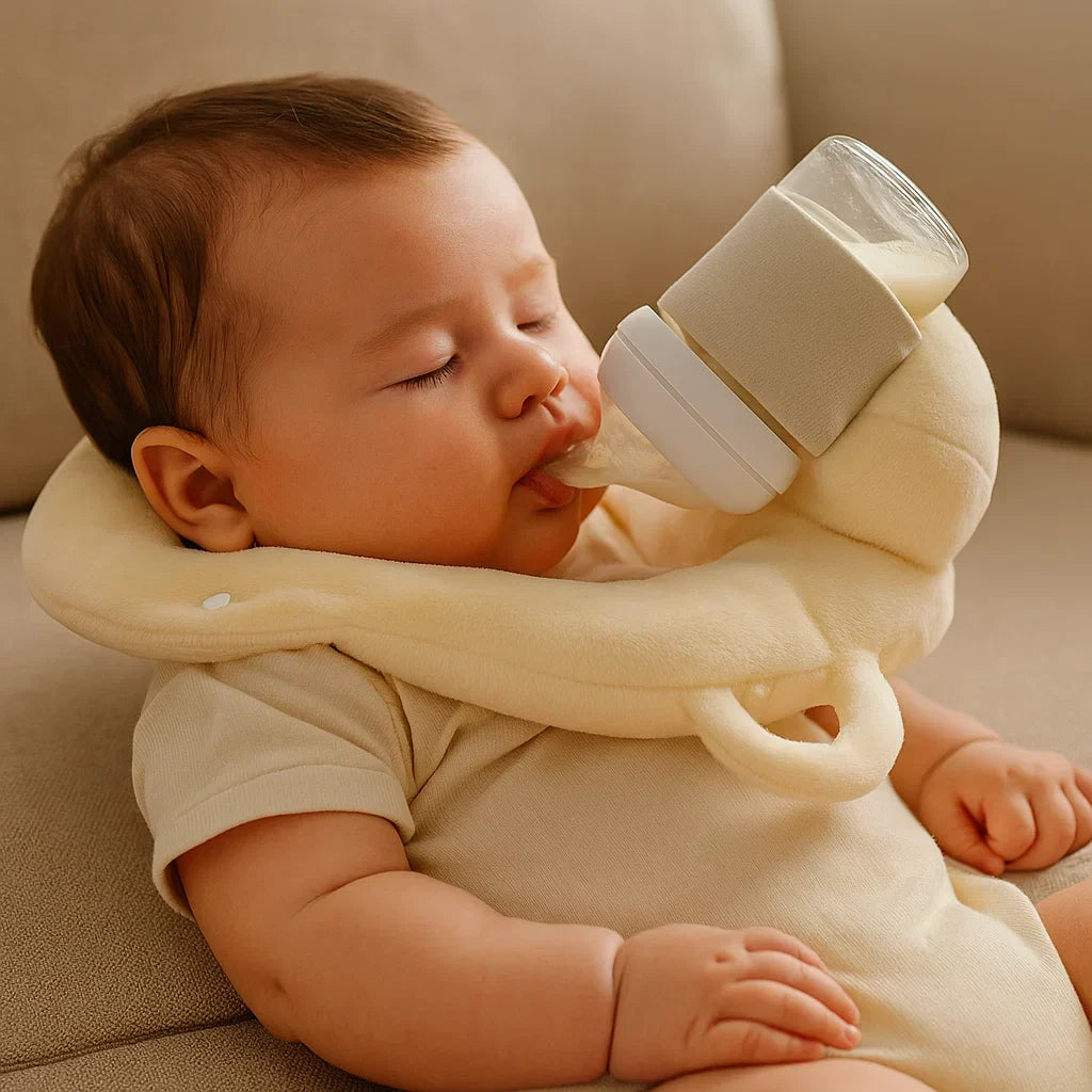 Baby Nursing Pillow Curved Bottle Holder Breathable Mesh