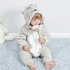 Baby Onesie Romper Soft Fleece Hood With Ears