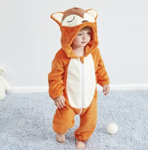 Baby Onesie Romper Soft Fleece Hood With Ears
