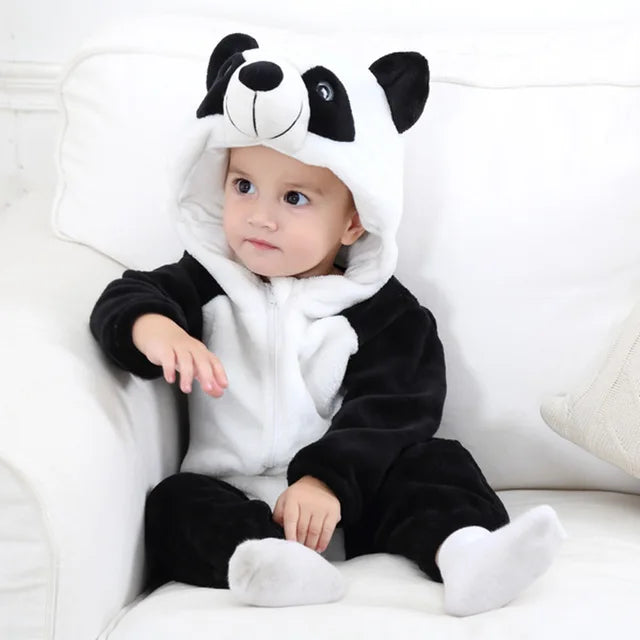 Baby Onesie Romper Soft Fleece Hood With Ears