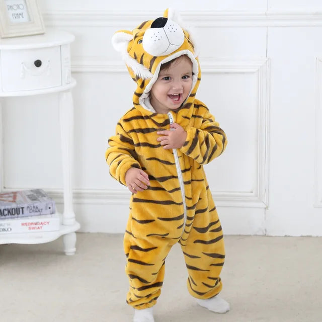 Baby Onesie Romper Soft Fleece Hood With Ears