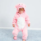 Baby Onesie Romper Soft Fleece Hood With Ears