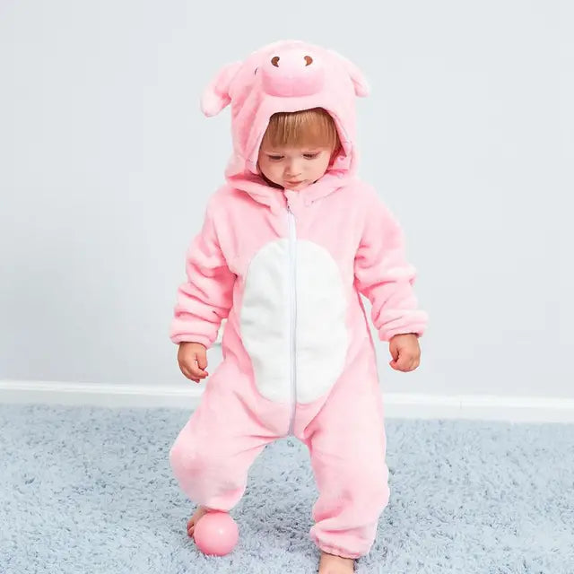 Baby Onesie Soft Cotton-Poly Blend Hooded Front Zipper
