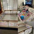 Baby Playpen Soft Padded Sides Foldable Animal Print