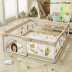 Baby Playpen Soft Padded Sides Foldable Animal Print