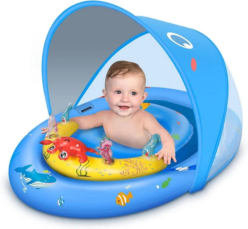 Baby Pool Float UPF 50 Canopy Dual Air Chambers