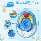 Baby Pool Float UPF 50 Canopy Dual-Chamber Stability